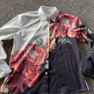 Women's Med. Long Sleeve Blouse Floral